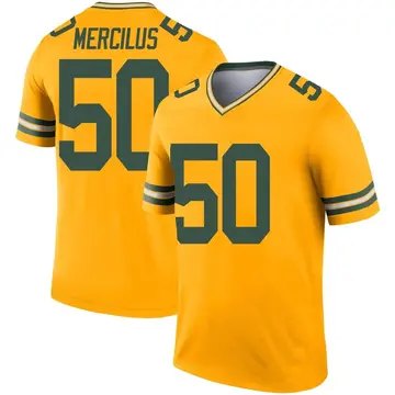 Gold Men's Whitney Mercilus Green Bay Packers Legend Inverted Jersey