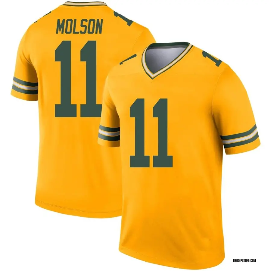 Gold Youth JJ Molson Green Bay Packers Legend Inverted Jersey