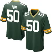 Green Men's Zach Tom Green Bay Packers Game Team Color Jersey