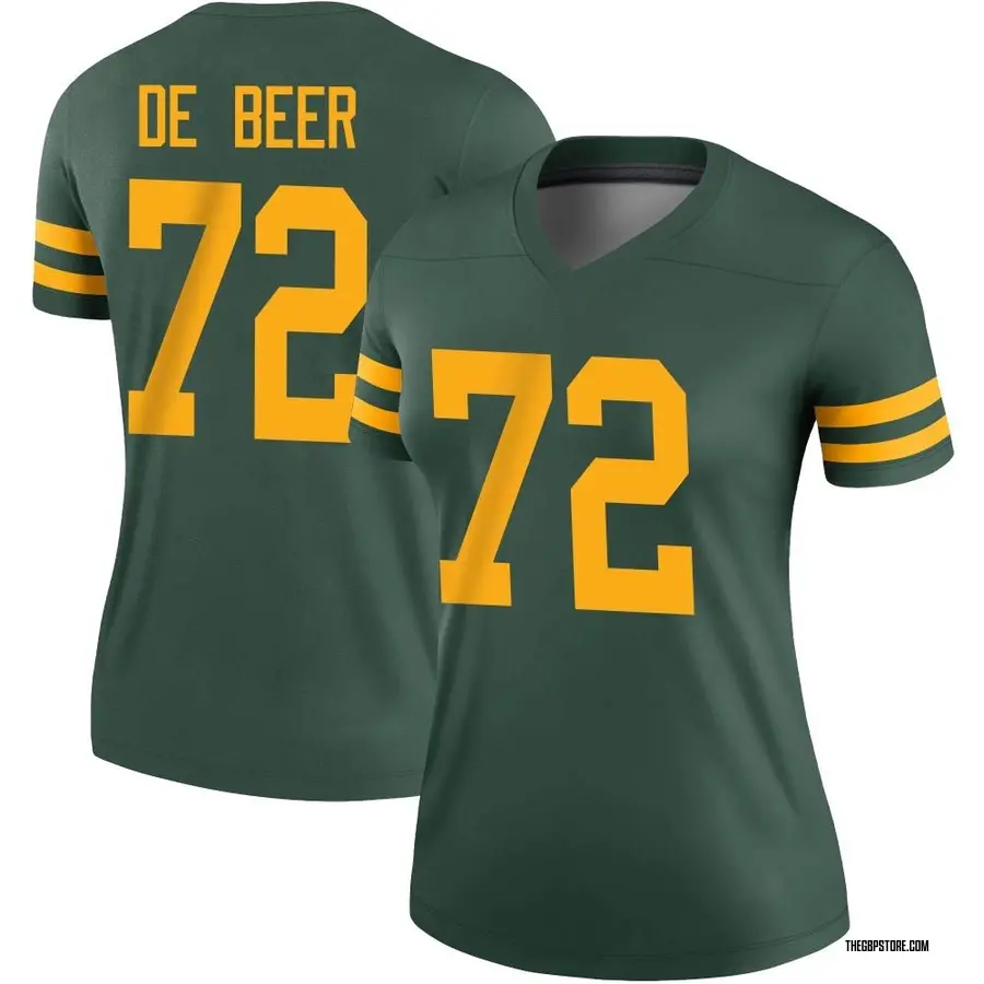 Green Women's Gerhard de Beer Green Bay Packers Legend Alternate Jersey
