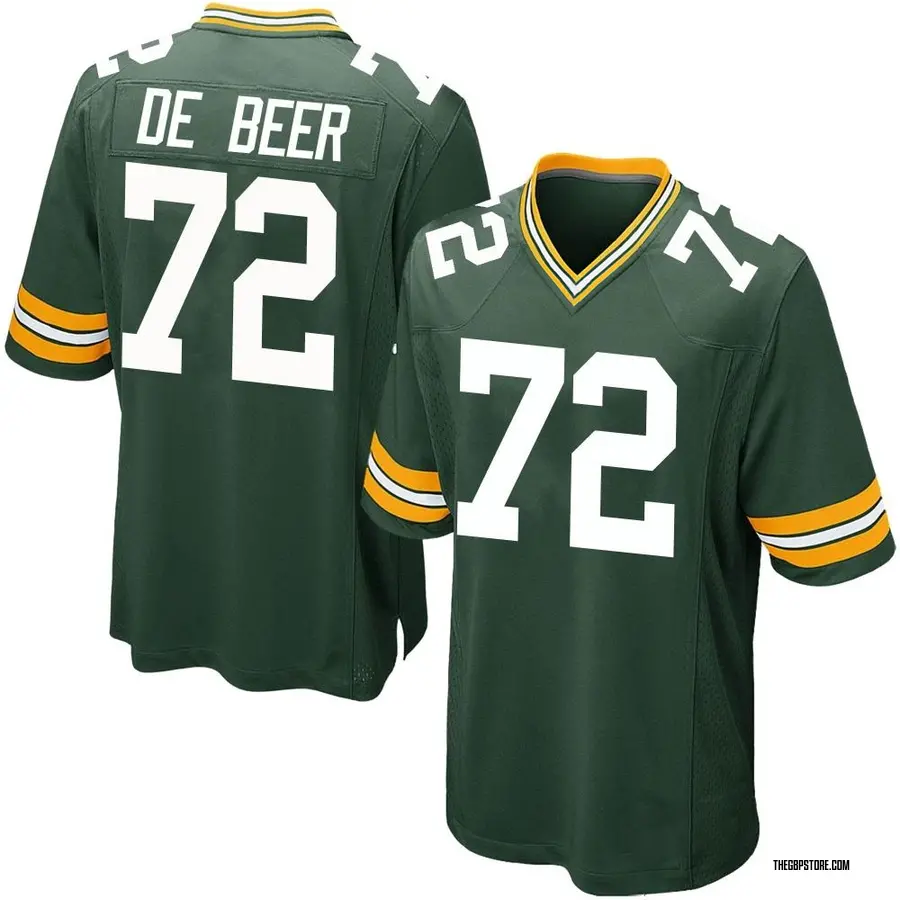 Green Youth Gerhard de Beer Green Bay Packers Game Team Color Jersey