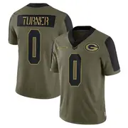 Olive Men's Anthony Turner Green Bay Packers Limited 2021 Salute To Service Jersey