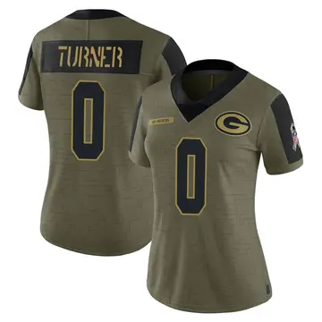 Olive Women's Anthony Turner Green Bay Packers Limited 2021 Salute To Service Jersey