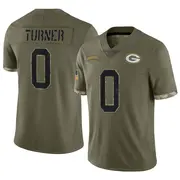 Olive Youth Anthony Turner Green Bay Packers Limited 2022 Salute To Service Jersey