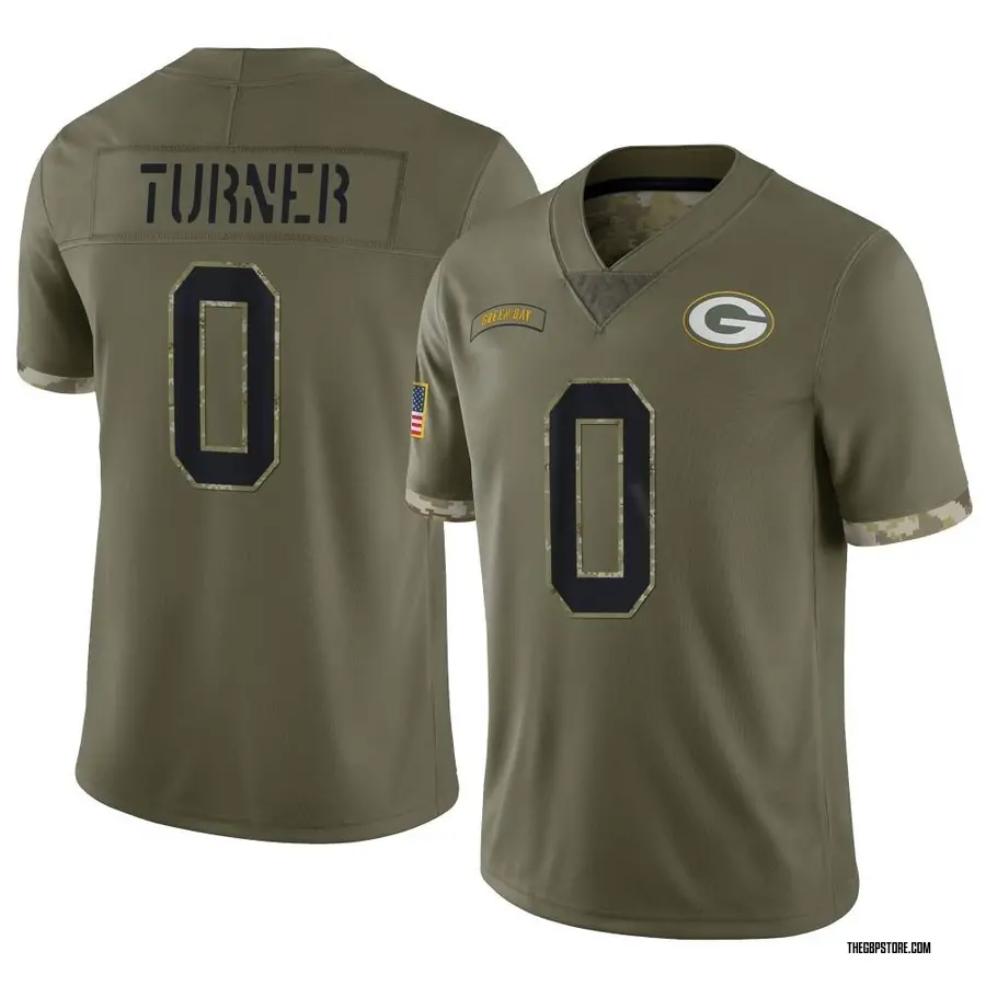 Olive Youth Anthony Turner Green Bay Packers Limited 2022 Salute To Service Jersey