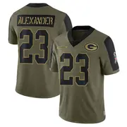 Olive Youth Jaire Alexander Green Bay Packers Limited 2021 Salute To Service Jersey