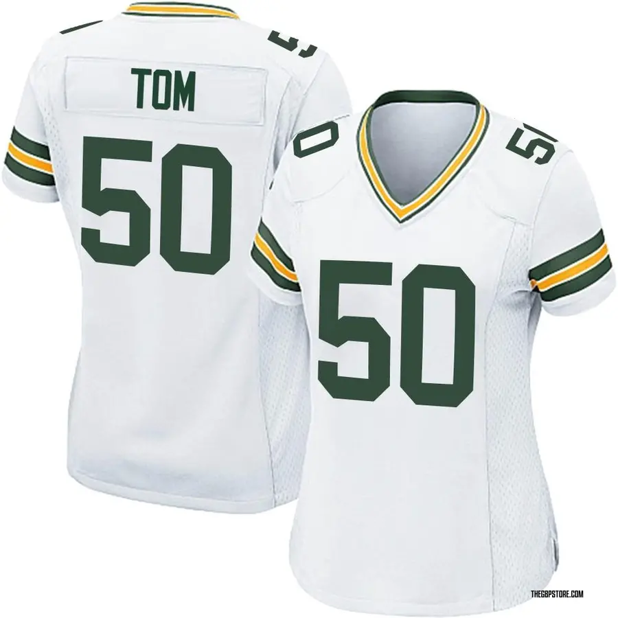 White Women's Zach Tom Green Bay Packers Game Jersey